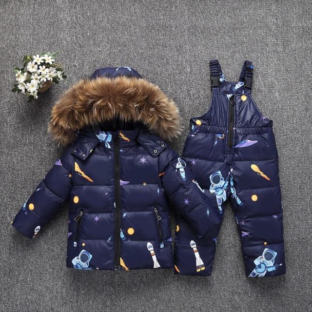 Boy's Jackets 30 Degree Russia Winter children Boys Clothes set Down Jacket Coat Overalls For Girls Kids Baby Girl Snowsuit AwsomU