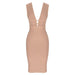 Dresses Women Hollow Cut Out Bandage DressSexy Deep V Neck Sleeveless Bodycon Club White Evening Party Dress AwsomU