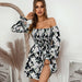 Dresses Spring Summer Short Floral Dress For Women Casual 2022 New Full Sleeve Square Collar Ladies High Waist Print Vintage Dresses AwsomU