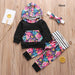 Girl's Set 3Pcs Fall Baby Girl Clothes Set Newborn Infant Outfit Fashion Hoodie Floral Pants Headband Pullover New Born Clothing Set Vest Clothing Sets AwsomU