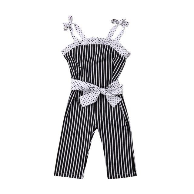 Girl's Romper Pudcoco Girl Jumpsuits 12M 5Y Baby Girls Striped Romper Kids Suspender Pants Toddler Jumpsuit Playsuit AwsomU