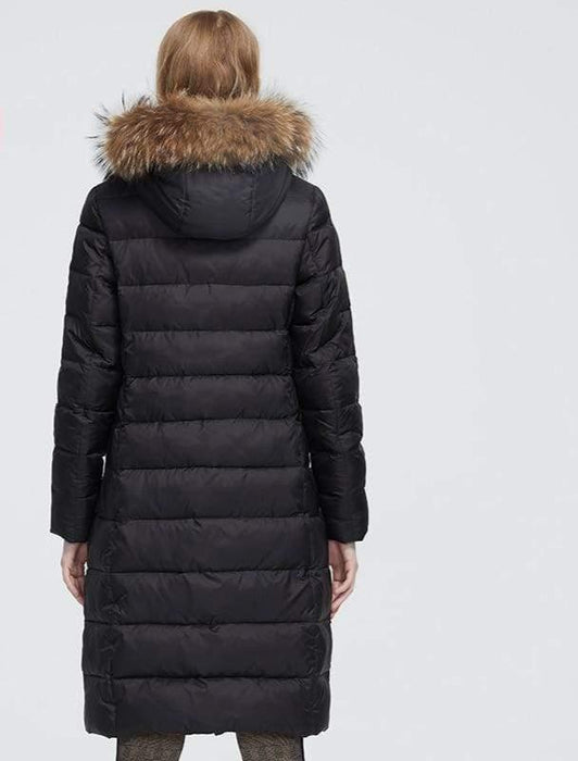 Women's Jacket Astrid 2020 New Winter Women's coat long warm black Jacket with fox fur hood pocket AwsomU