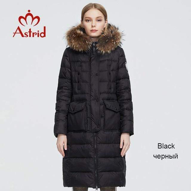 Women's Jacket Astrid 2020 New Winter Women's coat women long warm black Jacket with fox fur hood AwsomU